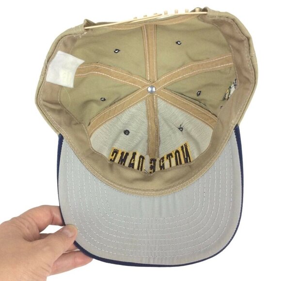 Notre Dame Fighting Irish NCAA Khaki & Blue Snapback Hat Cap - Picture 5 of 6